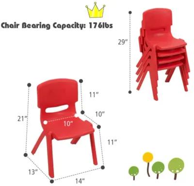 Hivvago 4-pack Kids Plastic Stackable Classroom Chairs