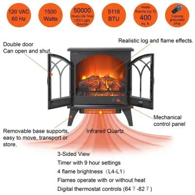 MONDAWE 24 Inch 3D Infrared Electric Stove With Remote Control