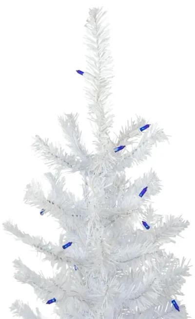 4' Pre-Lit Woodbury White Pine Slim Artificial Christmas Tree  Blue Lights