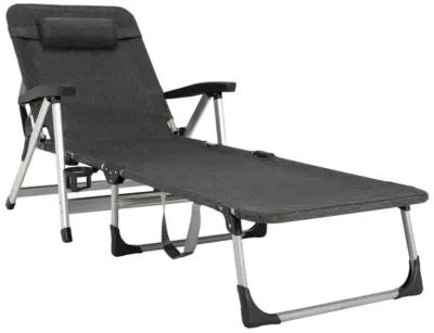 Hivvago Beach Folding Chaise Lounge Recliner with 7 Adjustable Position