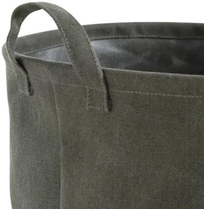 Army Canvas Bucket Style Collapsible Laundry Basket