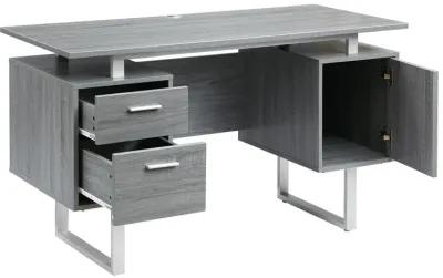 Modern Office Desk with Storage, Grey