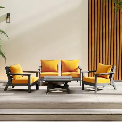 WestinTrends Outdoor 5-Piece Modular Sectional Patio Furniture Sofa Set