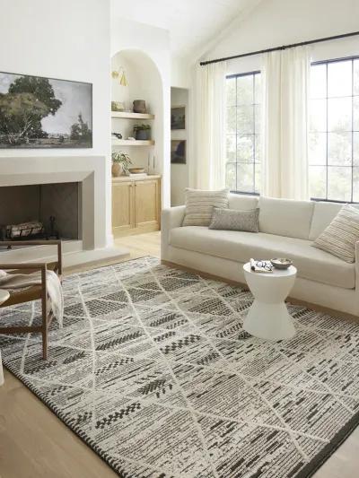 Fabian FAB03 Charcoal/Ivory 4' x 6' Rug