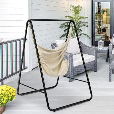 Hanging Padded Hammock Chair with Stand and Heavy Duty Steel