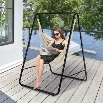 Hanging Padded Hammock Chair with Stand and Heavy Duty Steel