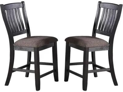 2 High Chairs with Fabric Upholstered Seats