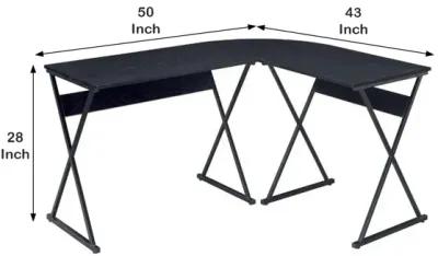 Writing Desk with L Shaped Top and S-Shaped Base