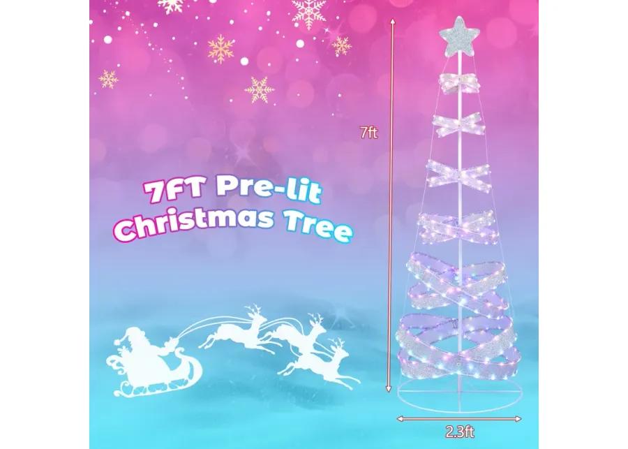 7 Feet Outdoor Spiral Christmas Tree for Party  Xmas New Year Decoration