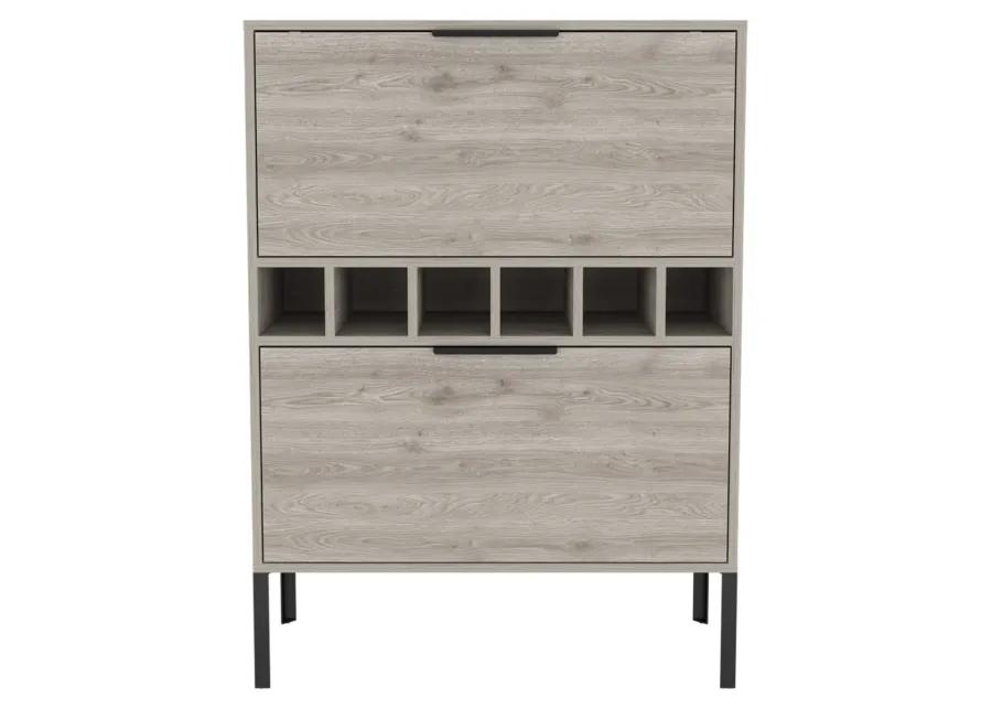 Winthrop 6-Bottle Rectangle Bar Cabinet Light Grey