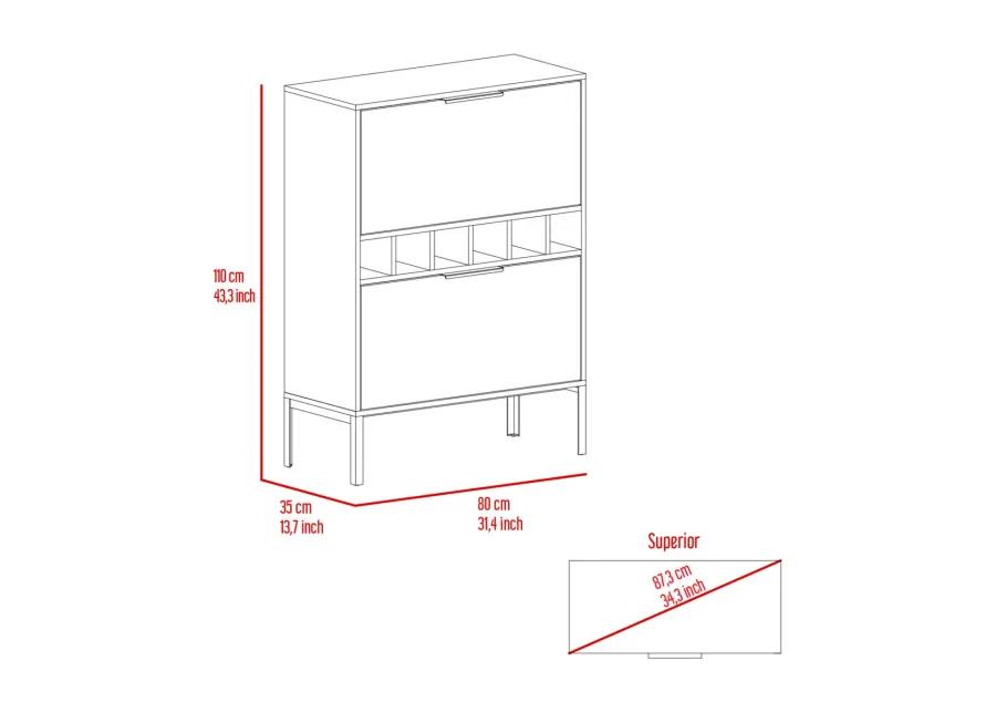 Winthrop 6-Bottle Rectangle Bar Cabinet Light Grey