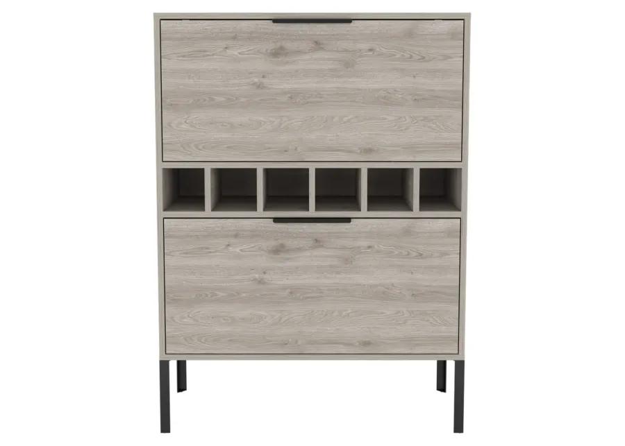 Winthrop 6-Bottle Rectangle Bar Cabinet Light Grey