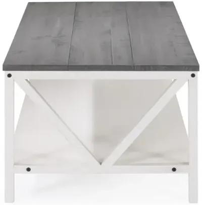 Belen Kox Farmhouse Style Two-Tone Coffee Table - Grey/White Wash, Belen Kox