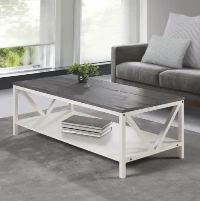 Belen Kox Farmhouse Style Two-Tone Coffee Table - Grey/White Wash, Belen Kox