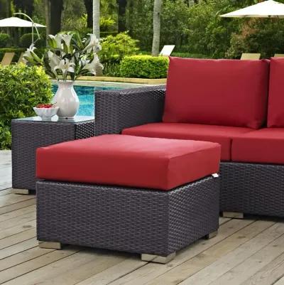 Modway Convene Outdoor Patio Fabric Square Ottoman