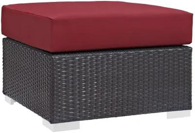 Modway Convene Outdoor Patio Fabric Square Ottoman