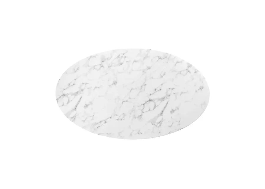 Modway - Lippa 60" Oval Artificial Marble Dining Table Black White