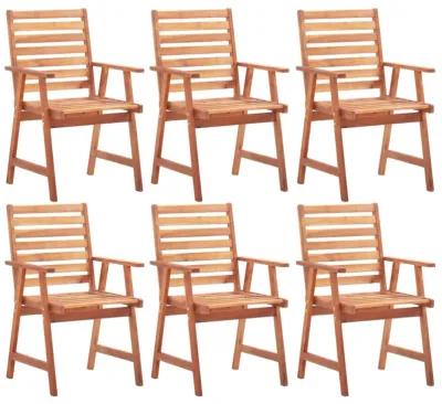 vidaXL Outdoor Dining Chairs 6 pcs Solid Acacia Wood