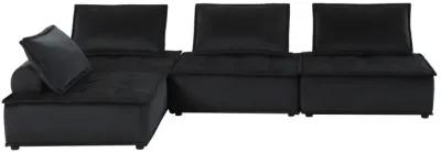 Anna Black Velvet 4Seater Modular Sofa