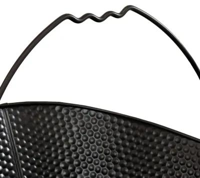 Sunnydaze 5-Gallon Iron Ash Bucket with Shovel and Brush - Black