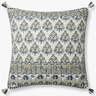 PLL0114 Blue/Multi 22''x22'' Poly Pillow