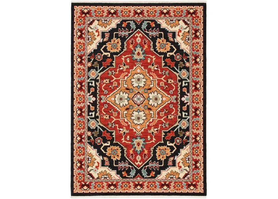 Lilihan 5'3" x 7'6" Black Rug