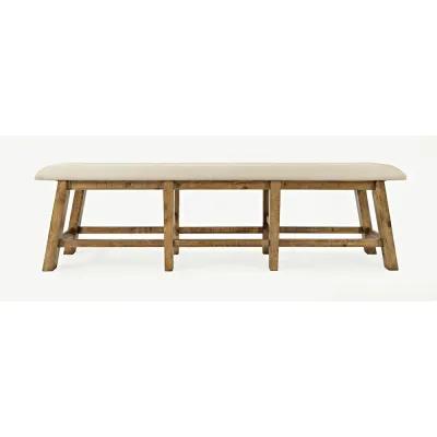 Jofran Telluride Rustic Farmhouse Solid Wood Upholstered 85 Counter Height Bench