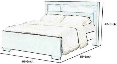 3 Open Bookcase Queen King Size Bed with Soft Light