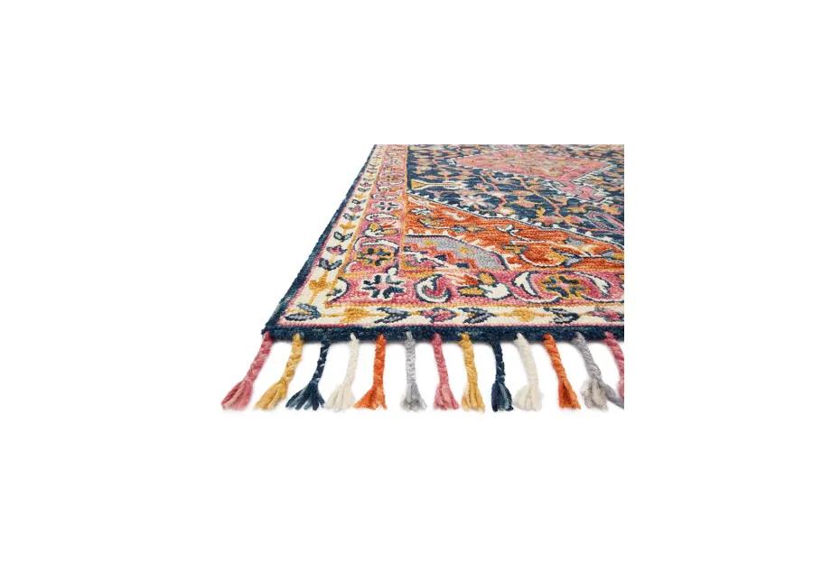 Zharah ZR01 Navy/Multi 3'6" x 5'6" Rug