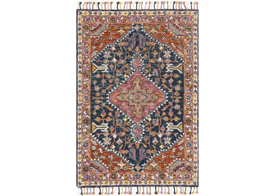 Zharah ZR01 Navy/Multi 3'6" x 5'6" Rug