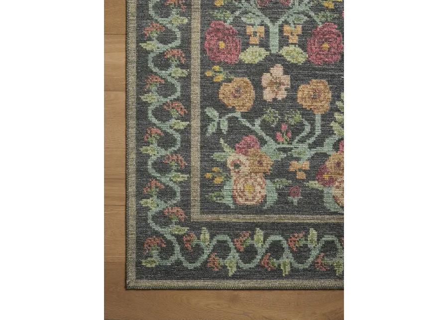 Rosa RSA-01 Black 2''6" x 12''0" Rug by Rifle Paper Co.