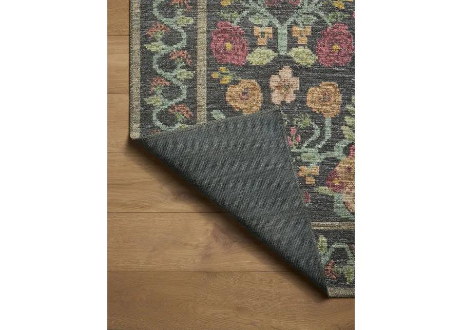 Rosa RSA-01 Black 2''6" x 12''0" Rug by Rifle Paper Co.