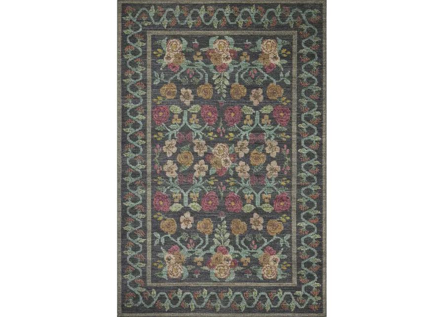 Rosa RSA-01 Black 2''6" x 12''0" Rug by Rifle Paper Co.