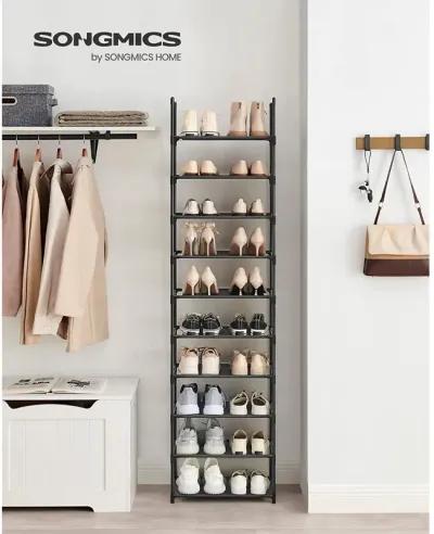 10-Tier Adjustable Shoe Rack for Efficient Storage and Organization