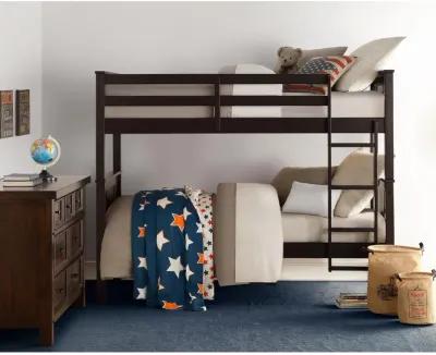 Abigail Twin-Over-Twin Bunk Bed with Ladder, Espresso