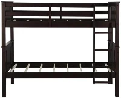 Abigail Twin-Over-Twin Bunk Bed with Ladder, Espresso