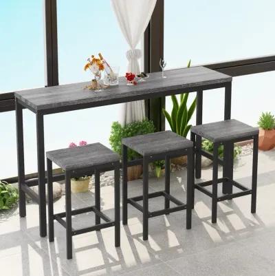 Merax Bar Dining Table with 3 Stools Dining Set