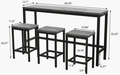 Merax Bar Dining Table with 3 Stools Dining Set