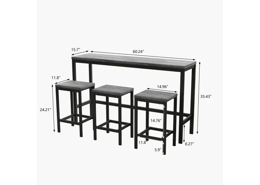 Merax Bar Dining Table with 3 Stools Dining Set