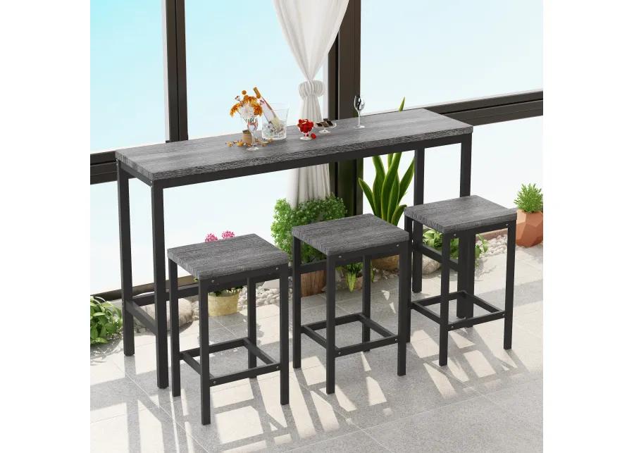 Merax Bar Dining Table with 3 Stools Dining Set