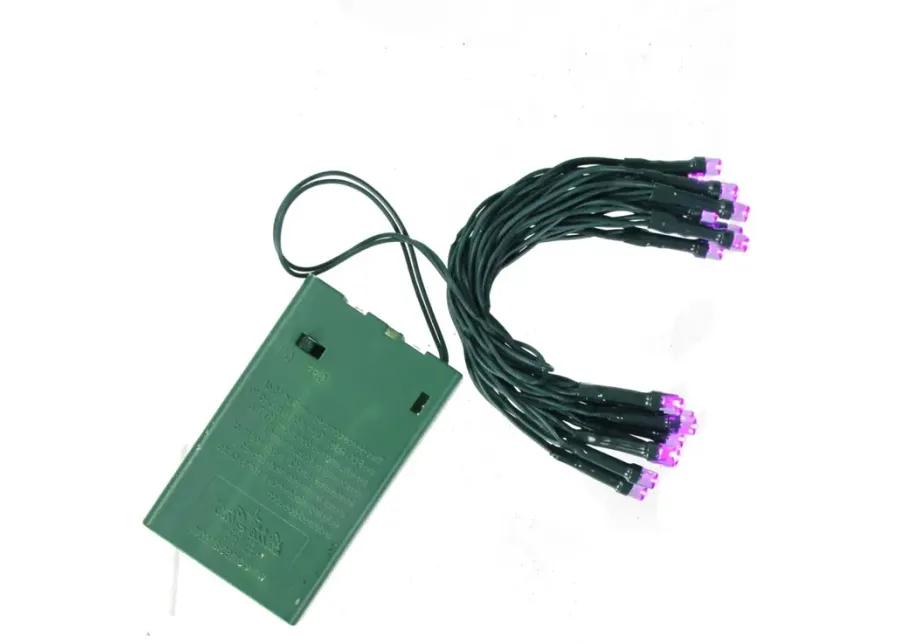 20 Purple LED Wide Angle Mini Christmas Lights - 6.25 ft Green Wire