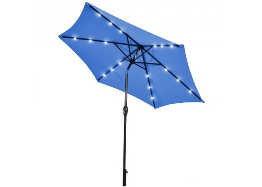 9FT Steel Patio Solar Umbrella LED Patio Market