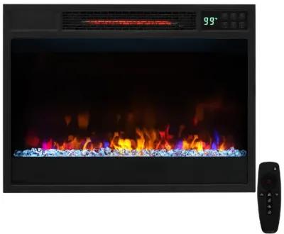 23 Inch 1500W Recessed Electric Fireplace Insert with Remote Control-Black