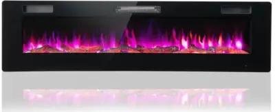 Hivvago 60 Inches Ultra-thin Electric Fireplace with Remote Control and Timer Function