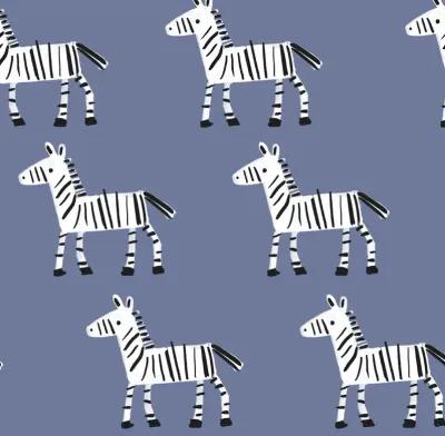 Lambs & Ivy Signature Zebra Blue Organic Cotton 2-Pack Fitted Crib Sheets