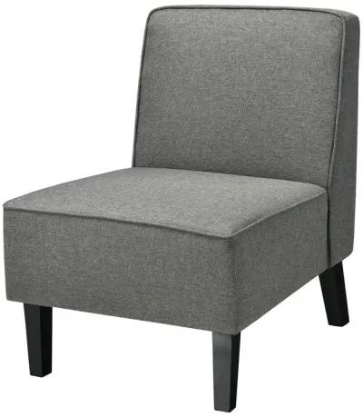 Single Fabric Modern Armless Accent  Sofa Chair with Rubber Wood Legs