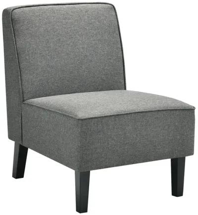 Single Fabric Modern Armless Accent  Sofa Chair with Rubber Wood Legs