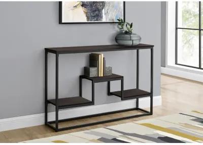 Monarch Specialties I 3582 Accent Table, Console, Entryway, Narrow, Sofa, Living Room, Bedroom, Metal, Laminate, Brown, Black, Contemporary, Modern