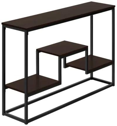 Monarch Specialties I 3582 Accent Table, Console, Entryway, Narrow, Sofa, Living Room, Bedroom, Metal, Laminate, Brown, Black, Contemporary, Modern