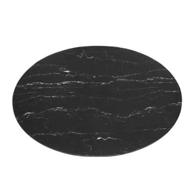 Modway - Zinque 42" Oval Artificial Marble Dining Table Gold Black